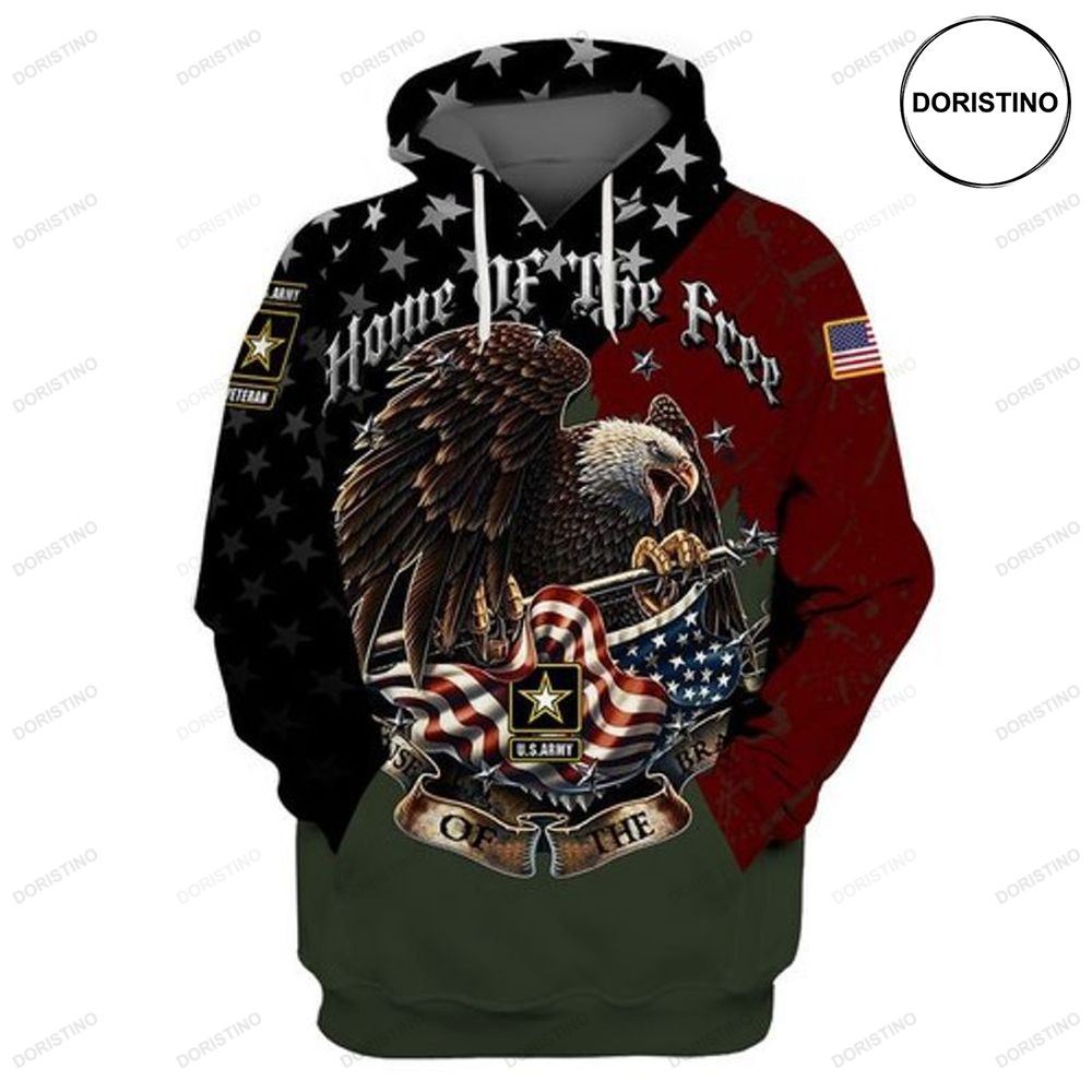Us Army Home Of The Free Because Of The Brave Ed Ed Limited Edition 3d Hoodie