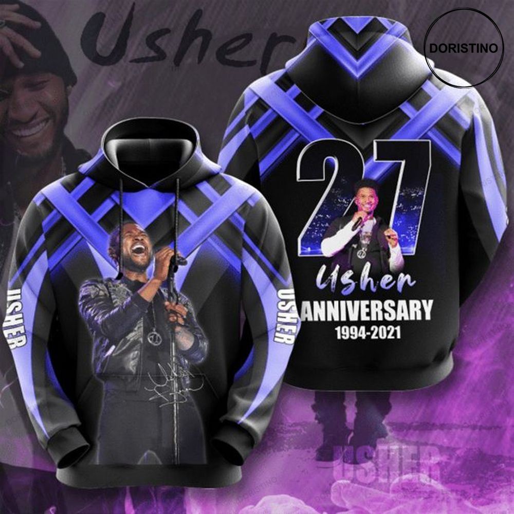 Usher Rnb Signature Design Gift For Fan Custom Ed All Over Print Hoodie