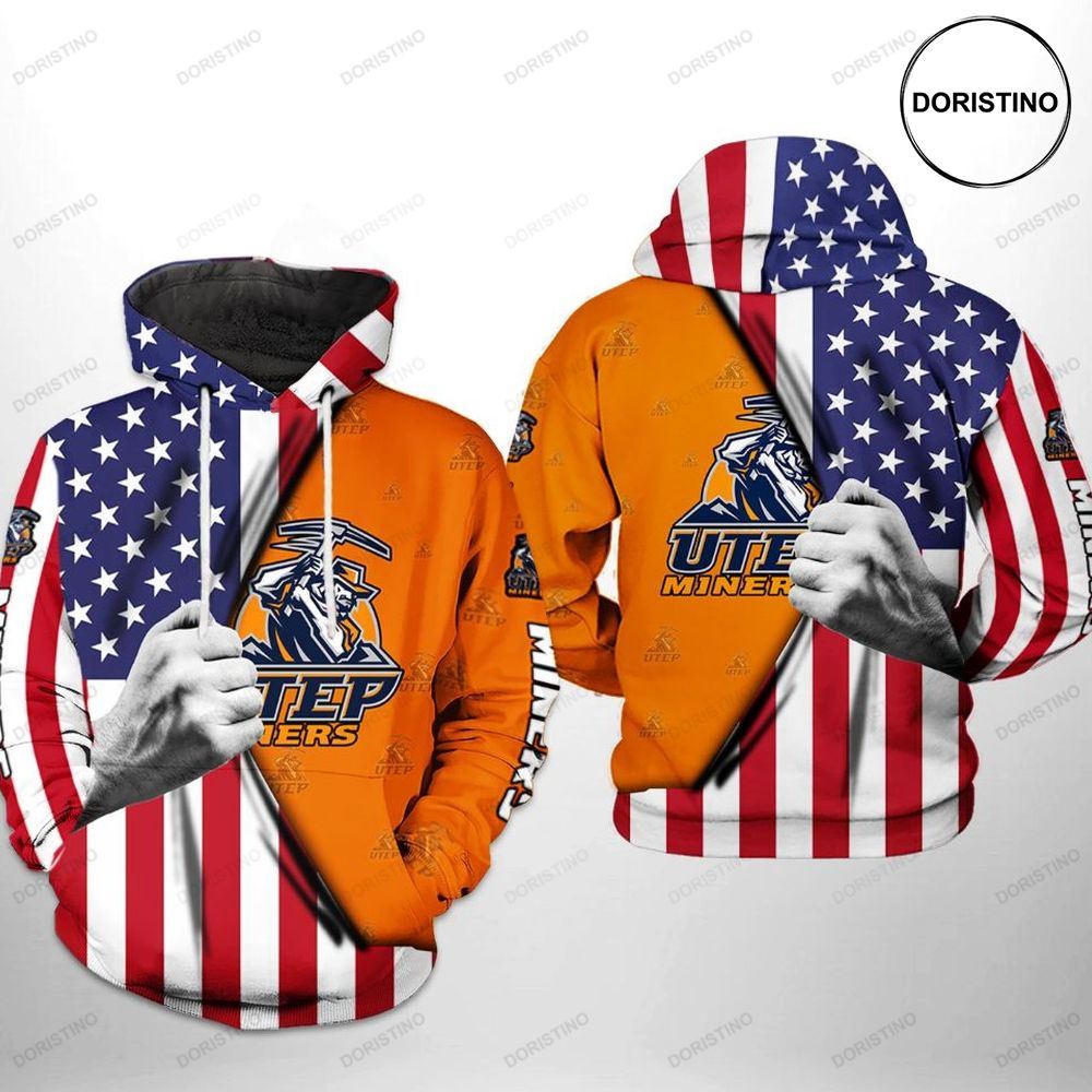 Utep Miners Ncaa Us Flag Limited Edition 3d Hoodie