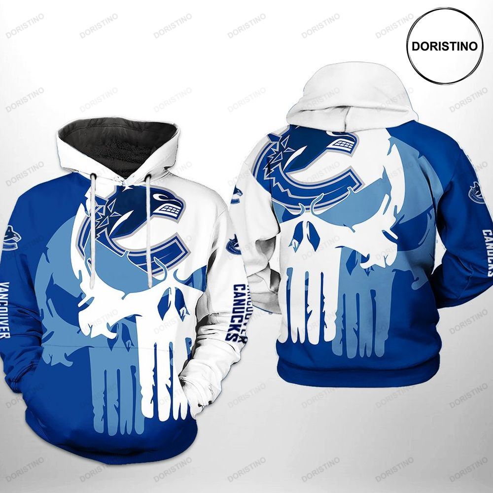 Vancouver Canucks Nhl Team Skull Awesome 3D Hoodie