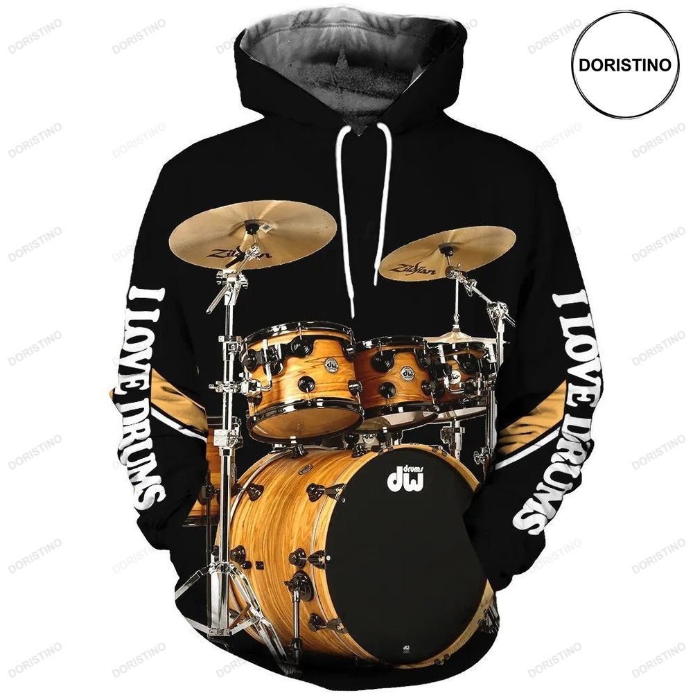 Drums Black And White Ed Dw Drums All Over Print Hoodie