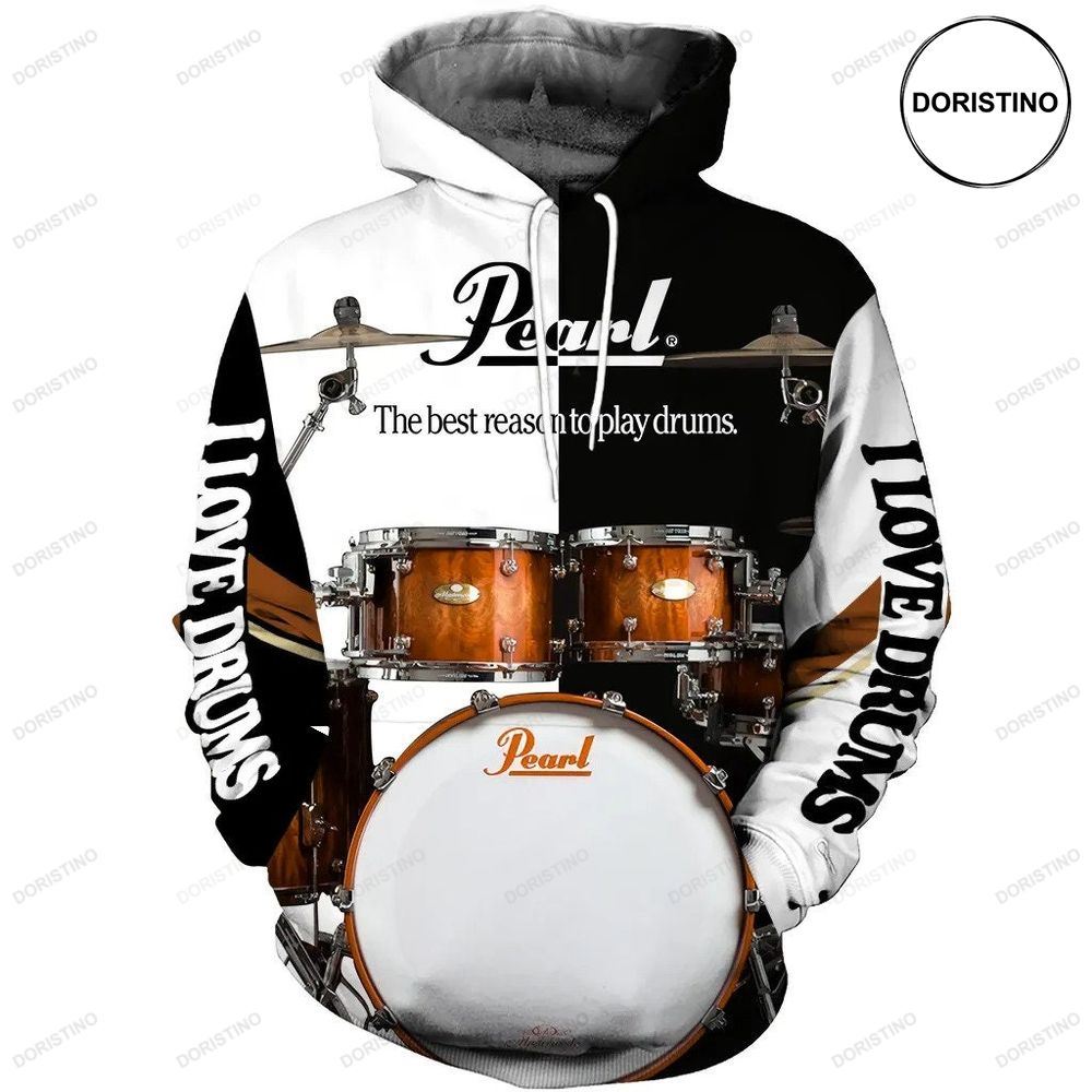 Drums Ed Pearl I Love Drums Awesome 3D Hoodie