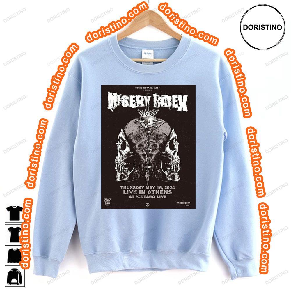 Misery Index Live In Athens At Kittaro Live 2024 Sweatshirt Long Sleeve Hoodie