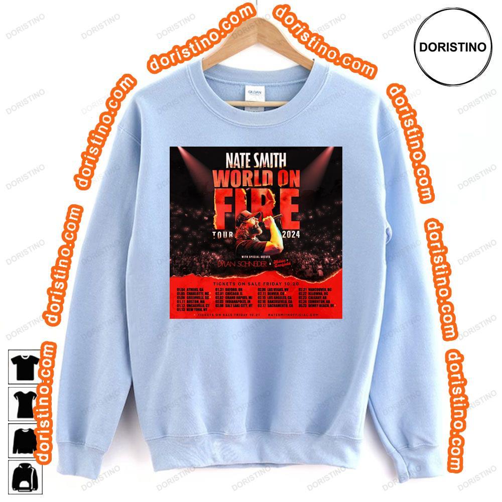 Nate Smith Tour 2024 Date Sweatshirt Long Sleeve Hoodie