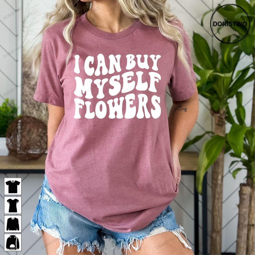 I Can Buy Myself Flowers Miley Cyrus Flowers Gift For Her Line Art Flower Aesthetic Limited Edition T-shirts