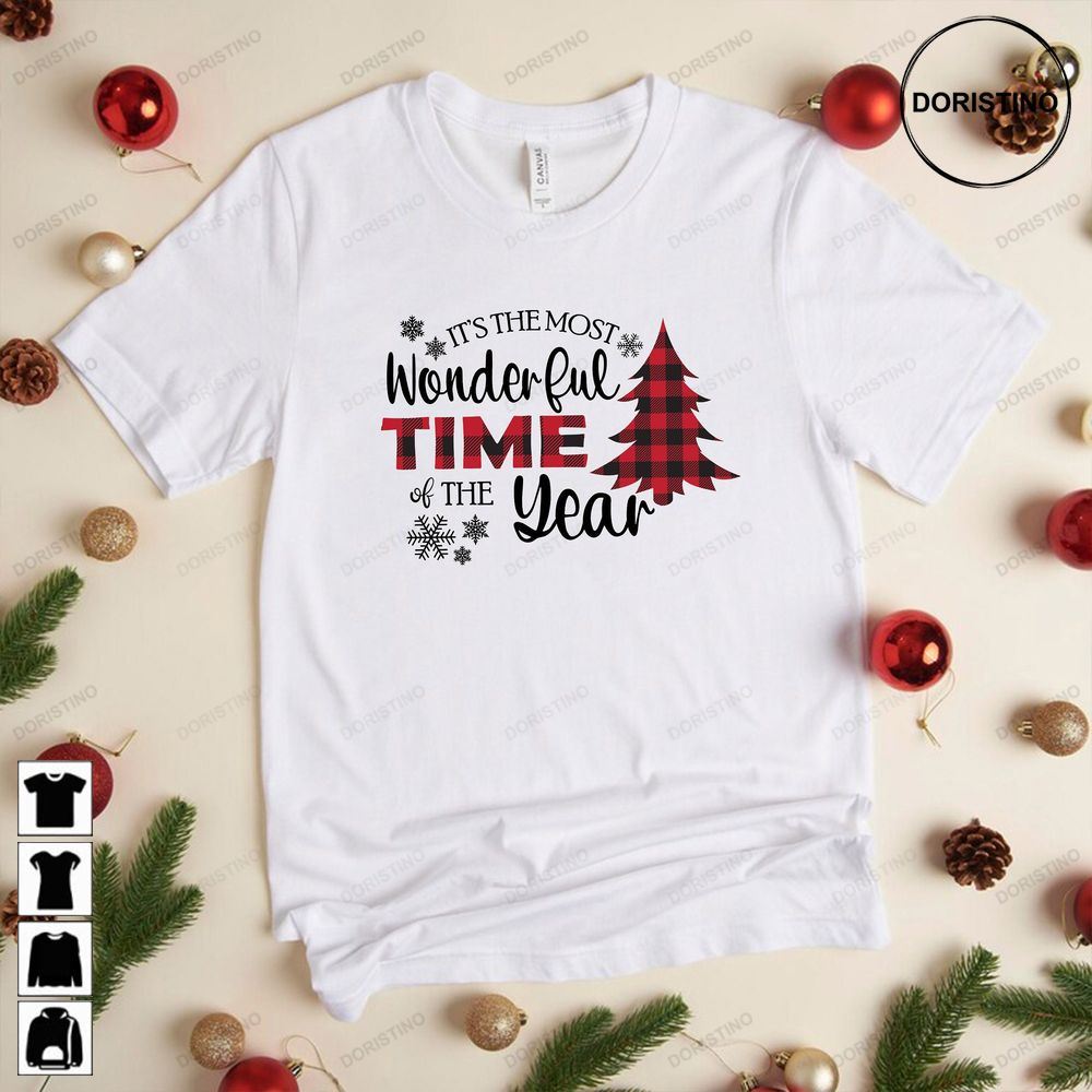 It Is The Most Wonderful Time Of The Year Unisex Crewneck Christmas Tree Vintage Red Christmas Sweat Trending Style