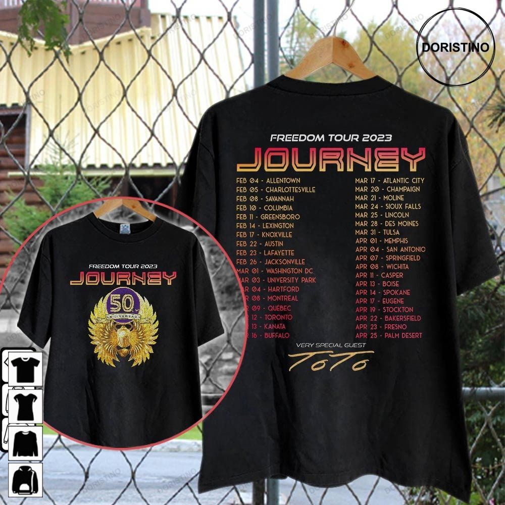 Journey 2023 Freedom Rock Tour Tour Dates 2023 World Tour Double Sided Music Tour 2023 Day Limited Edition T-shirts