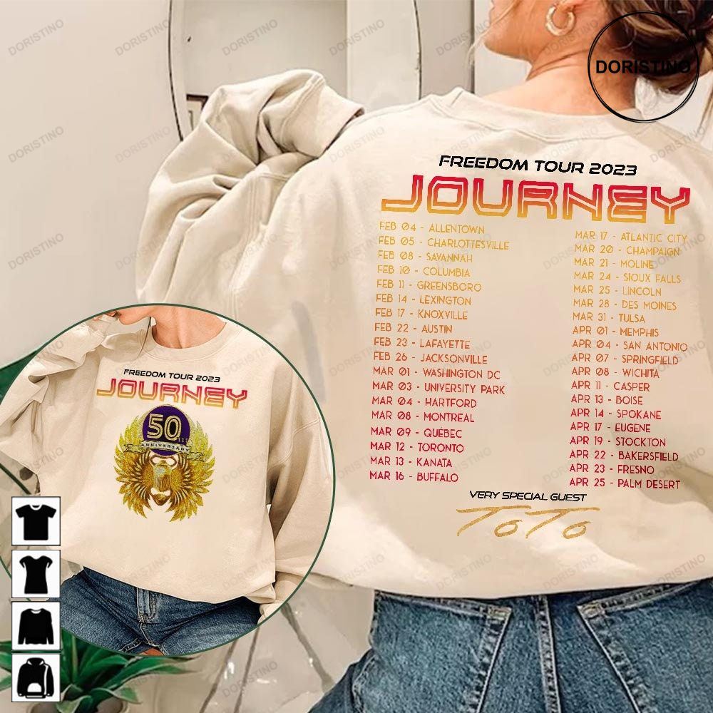 Journey 2023 Freedom Tour Tour Dates 2023 World Tour Double Sided World Tour Music 2023 Graphic Tee Unisex Limited Edition T-shirts