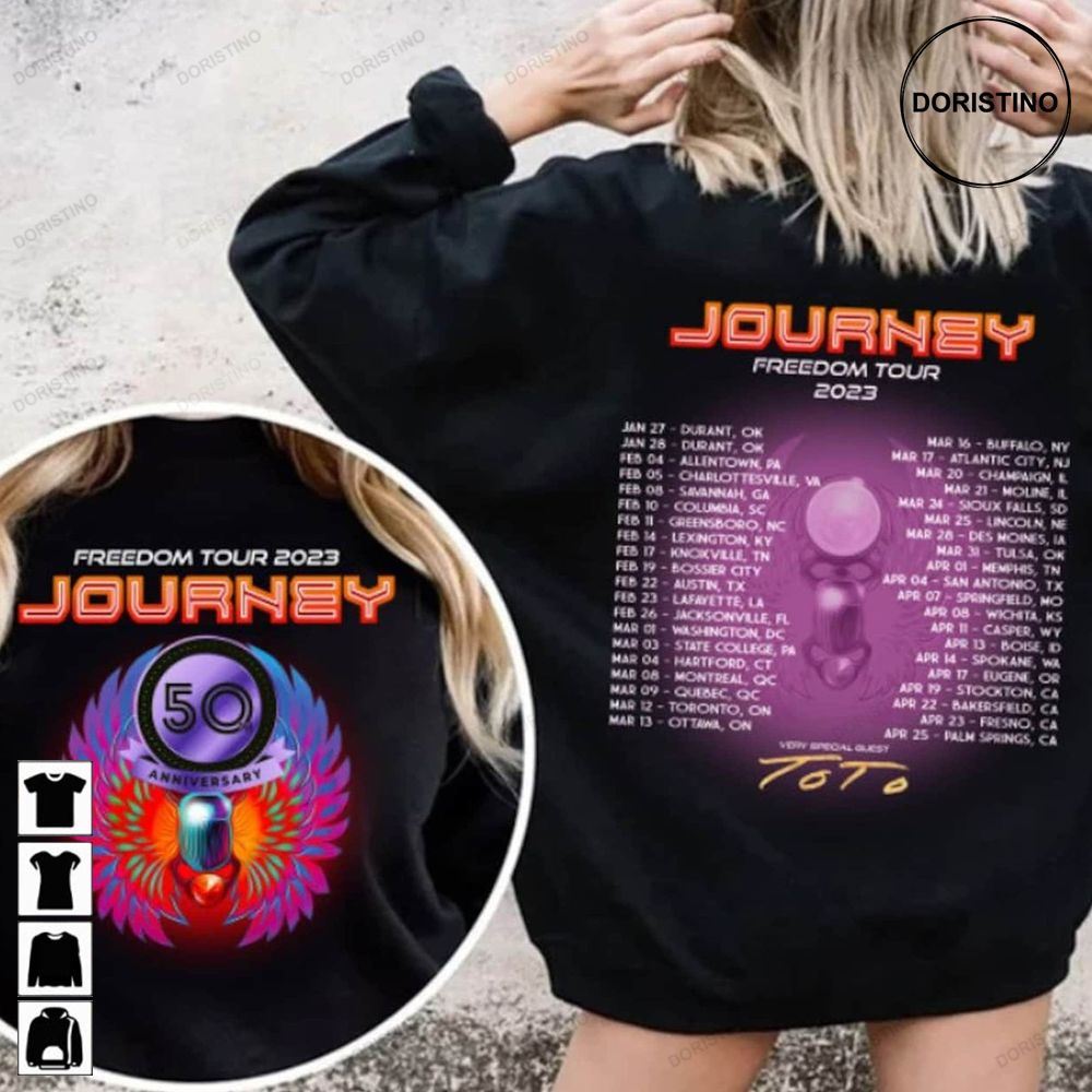 Journey Freedom Tour 2023 Tee Journey 50th Anniversary Journey Tour 2023 Journey Concer Limited Edition T-shirts