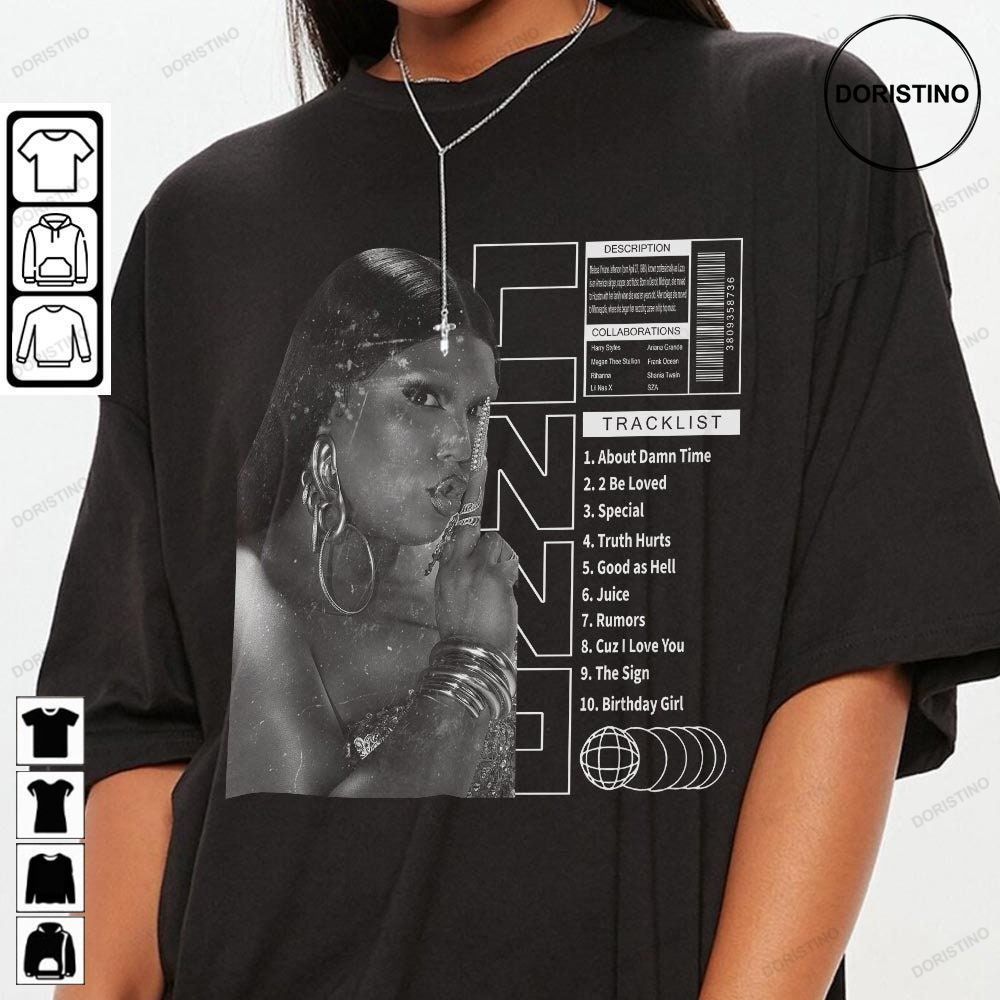 Lizzo Tracklist Song Vintage Unisex Lizzo Graphic Tee Singer Music Tracklist Awesome Shirts