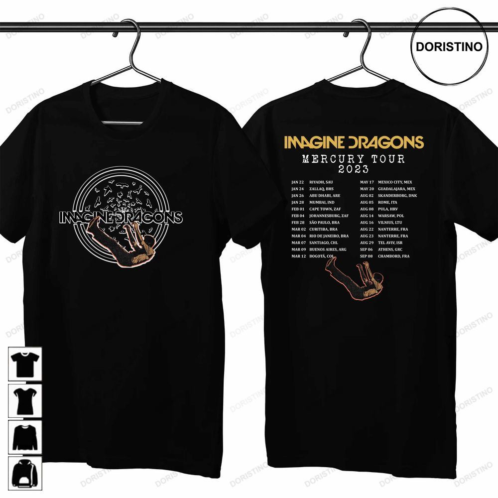 New 2023 Imagine Dragon Mercury World Tour Imagine Dragon Mercury Tour 2023 2023 Music Tour Rock Tour Limited Edition T-shirts