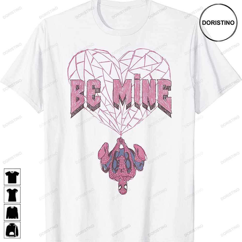 Valentines Day Spider-man Be Mine Heart Web Trending Style