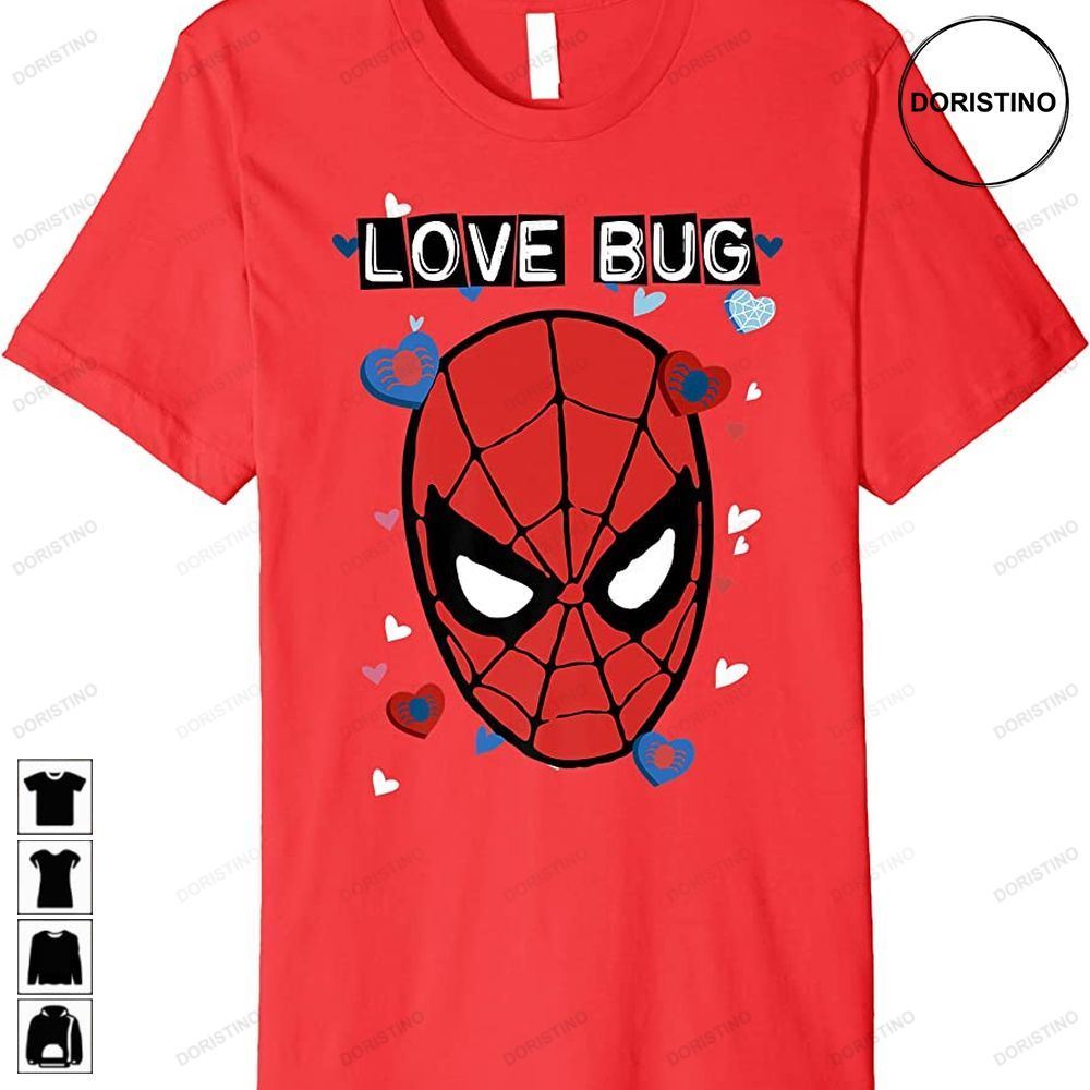 Valentines Day Spider-man Love Bug Portrait Premium Awesome Shirts