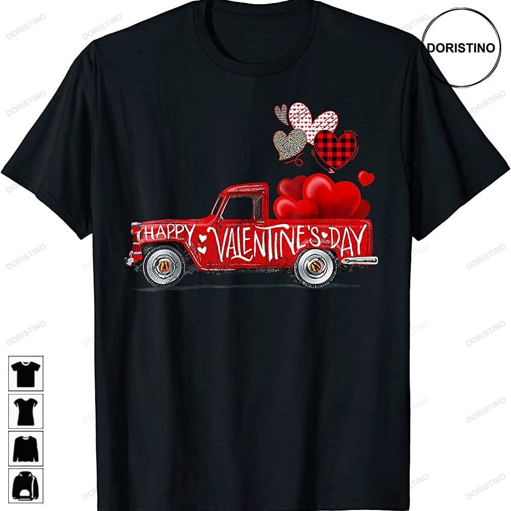 Valentines Day Women Red Farmhouse Truck Gifts Awesome Shirts