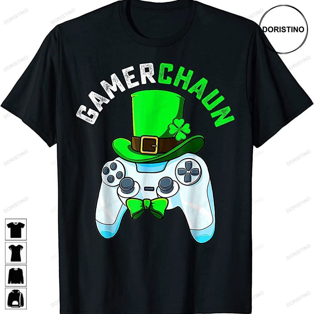 Video Game Leprechaun St Patricks Day Gaming Kids Boys Gamer Awesome Shirts