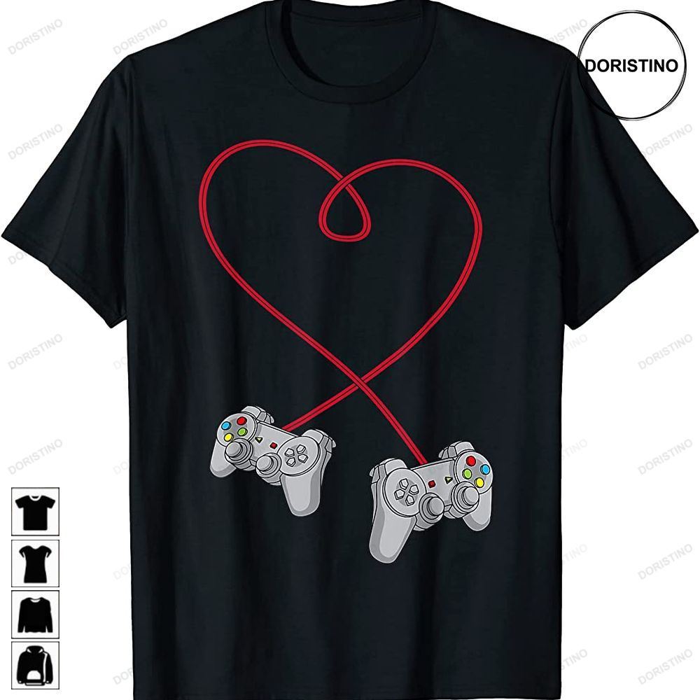 Video Gamer Valentines Day Heart With Controllers Him Or Her Limited Edition T-shirts