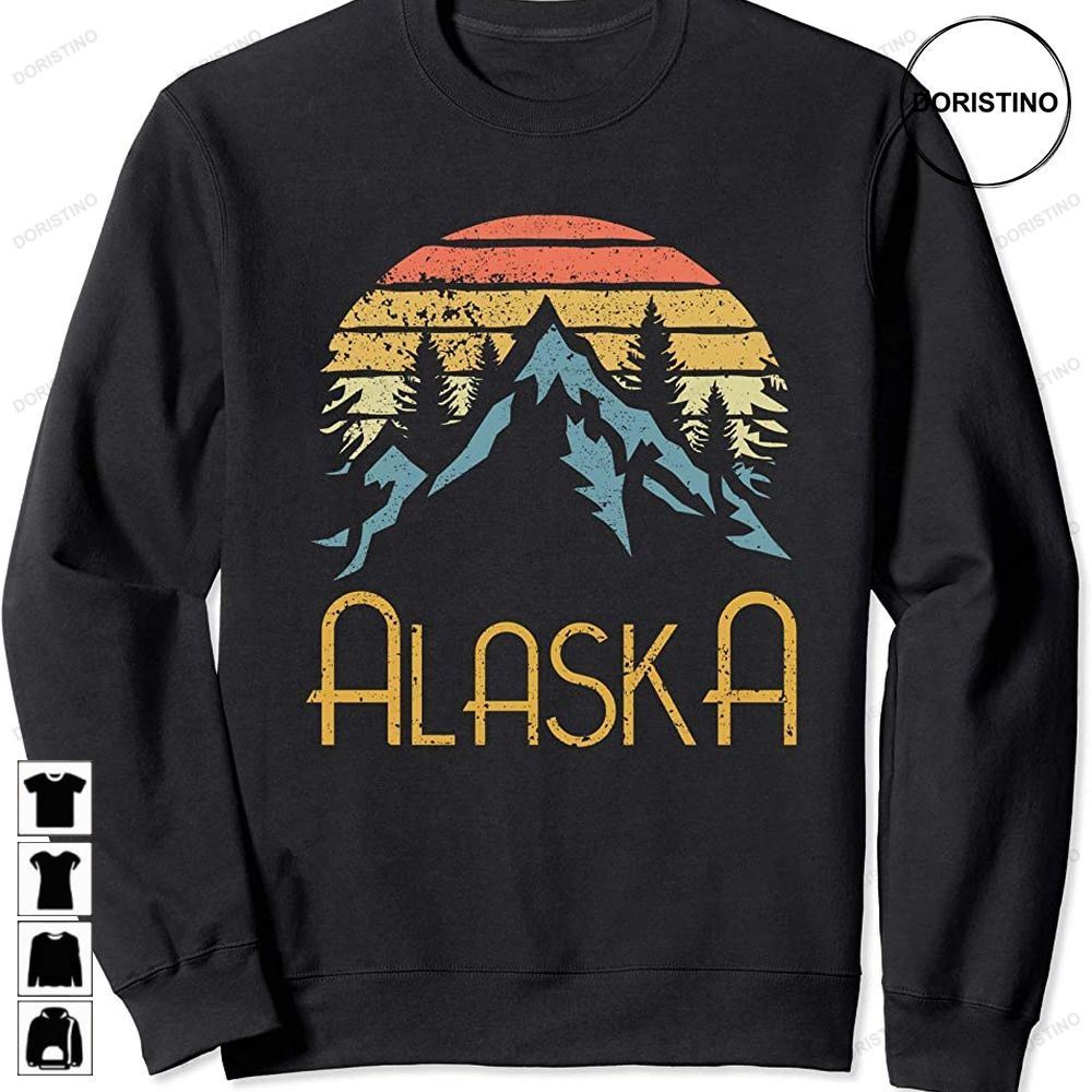 Vintage Ak Alaska Mountains Outdoor Adventure Swea Trending Style