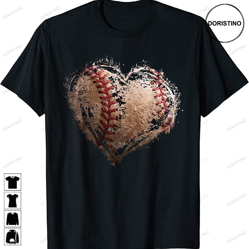 Vintage Baseball Heart Valentines Day Boys Girls Kids Gifts Awesome Shirts