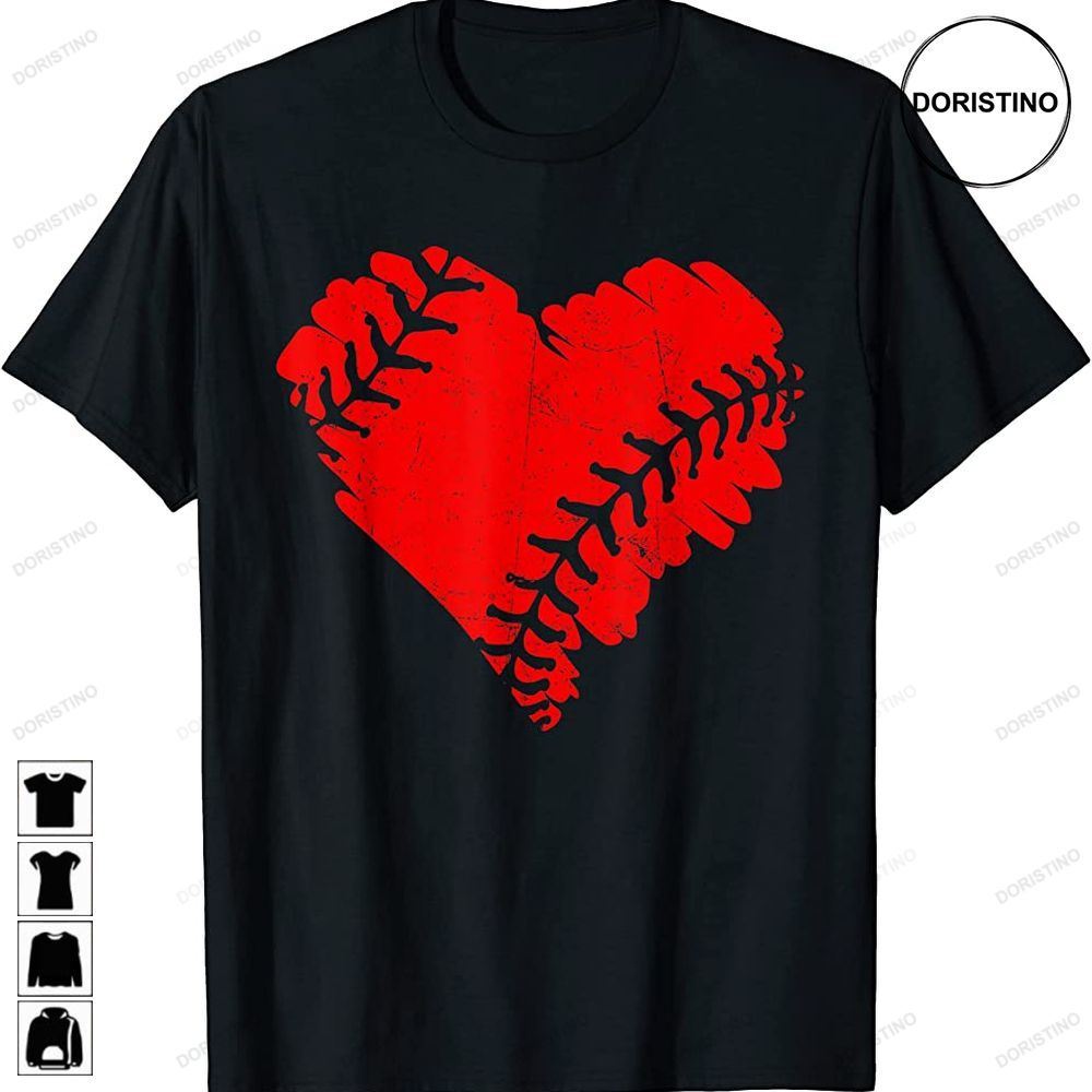 Vintage Baseball Heart Valentines Day Boys Girls Kids Limited Edition T-shirts