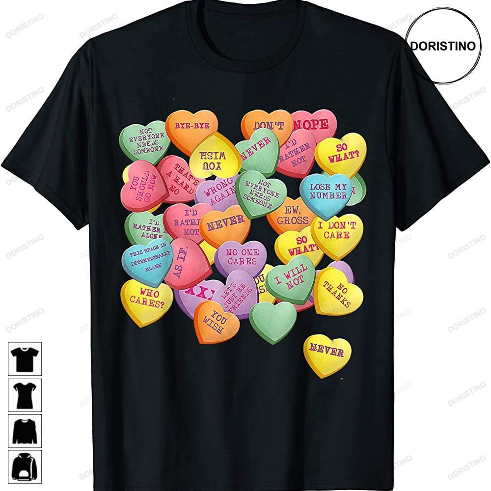 Vintage Candy Conversation Hearts For Anti Valentines Day Awesome Shirts