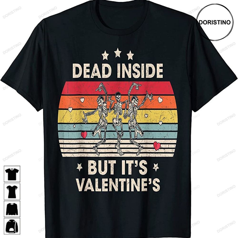 Vintage Dead Inside But Its Valentines Dancing Skeletons Trending Style