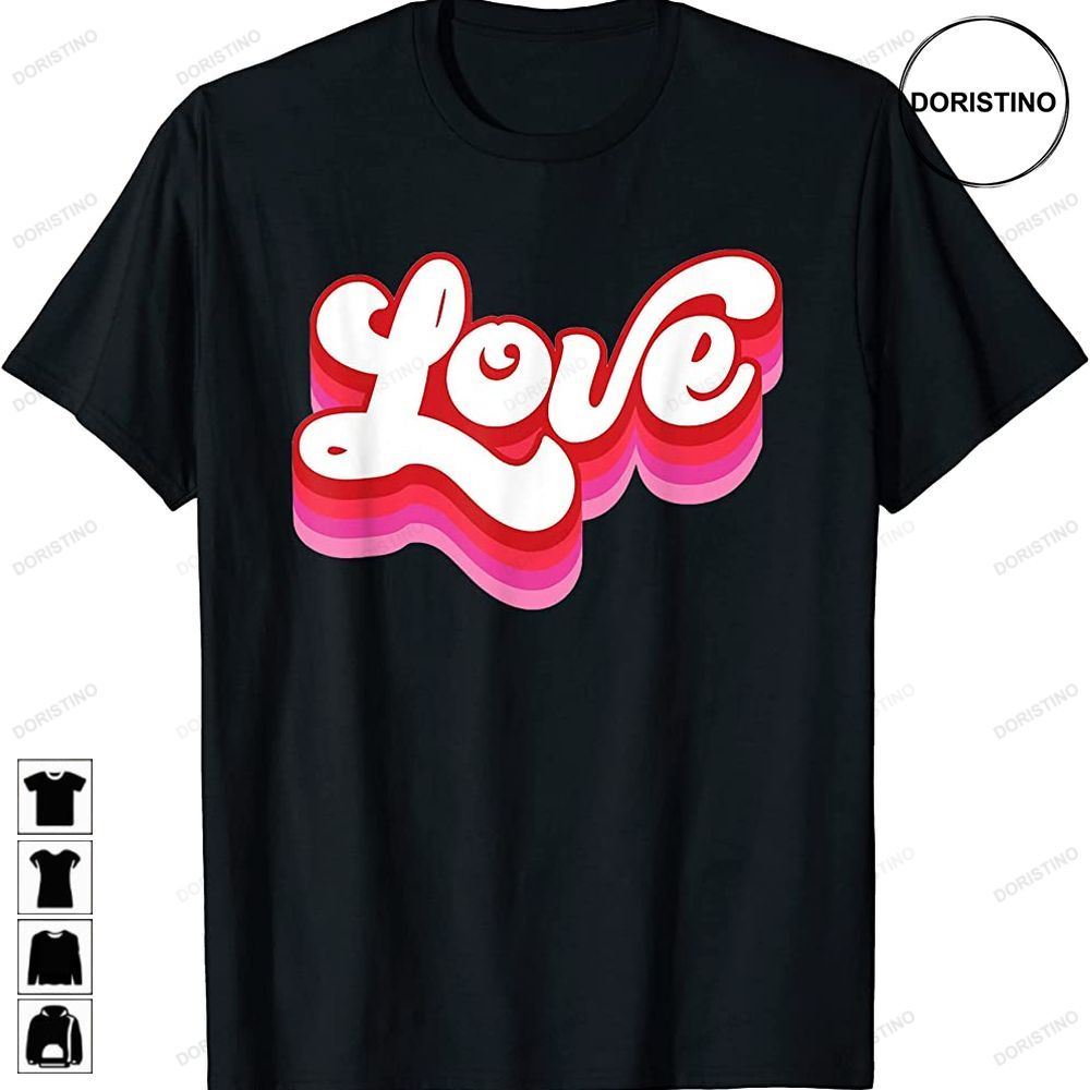 Vintage Love Heart Valentine Day Retro 60s Love Awesome Shirts