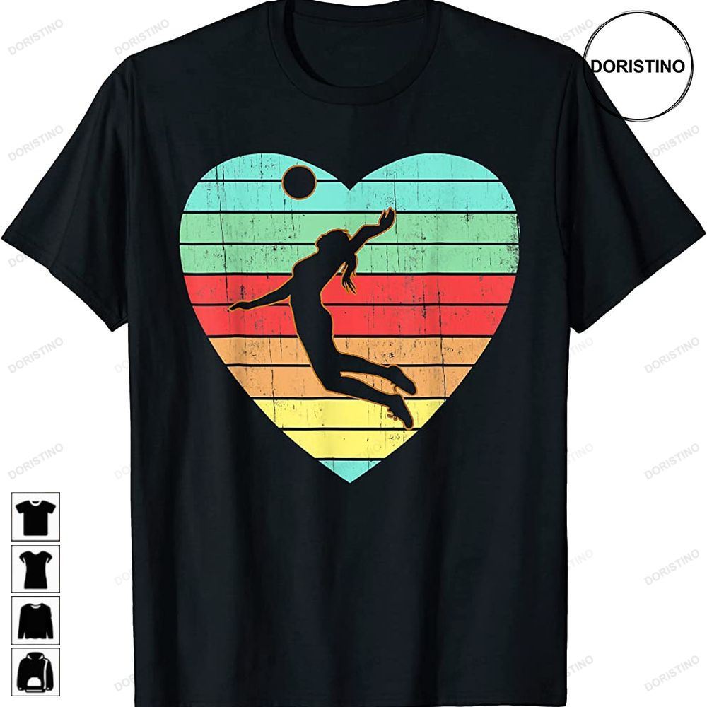 Vintage Valentines Day Heart Gifts Volleyball Player Girl Awesome Shirts