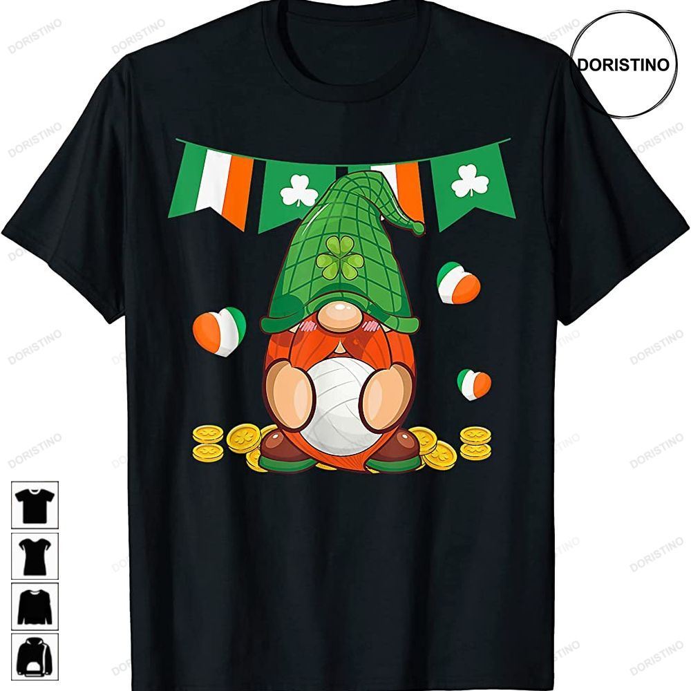 Volleyball Cute Gnome Lucky Shamrock Coins St Patricks Day Limited Edition T-shirts