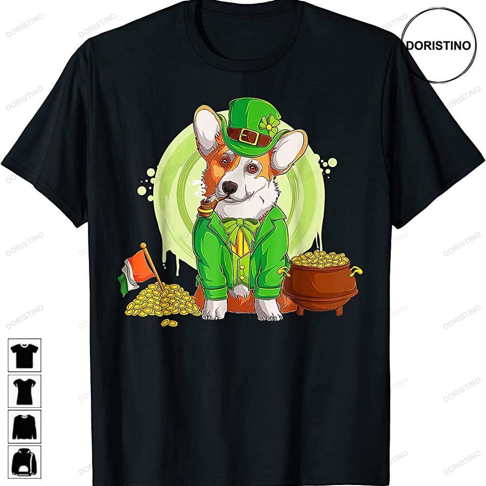 Welsh Corgi Dog Leprechaun Hat Irish Flag St Patricks Day Limited Edition T-shirts