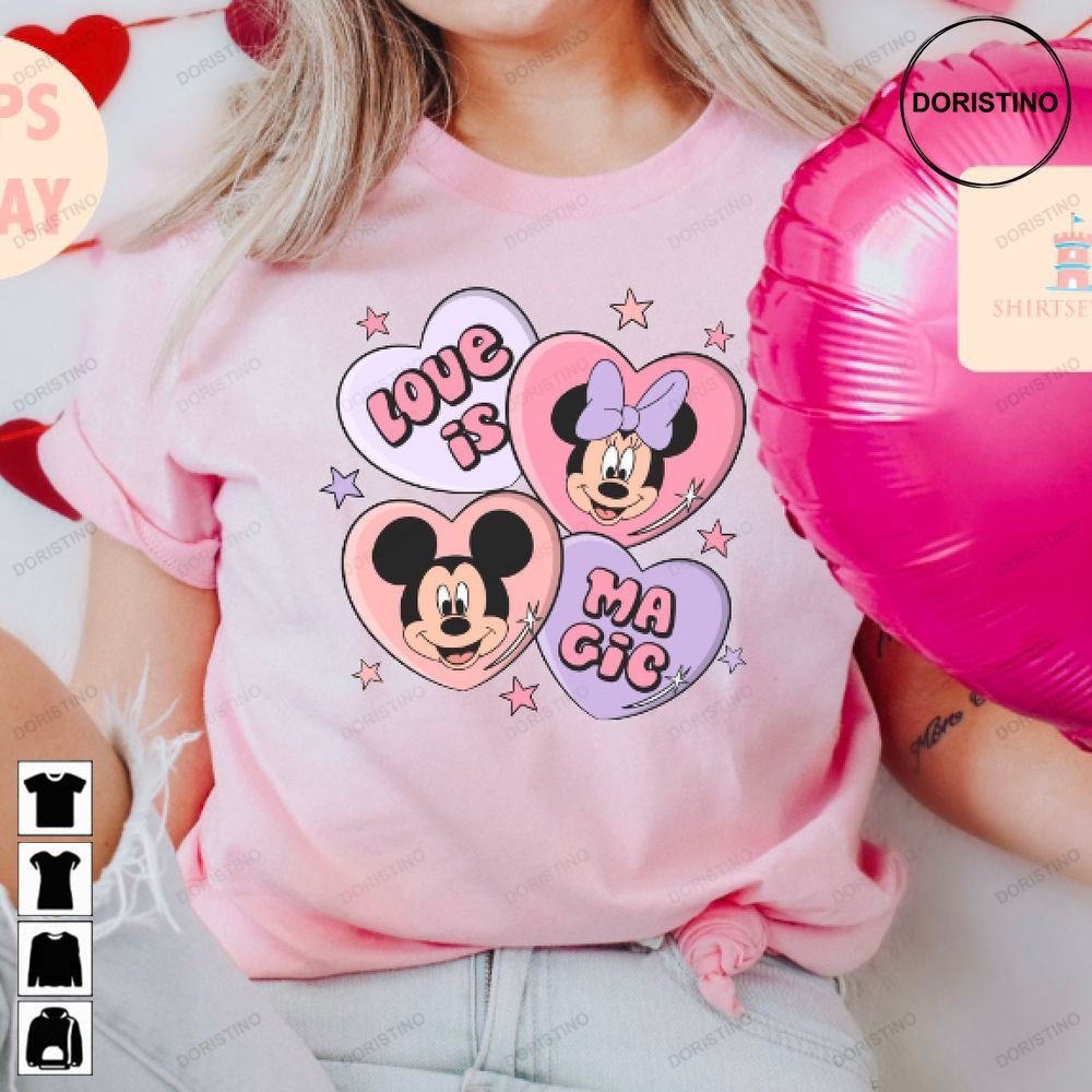 Love Is Magic Valentine Minnie Matching Valentines Awesome Shirts