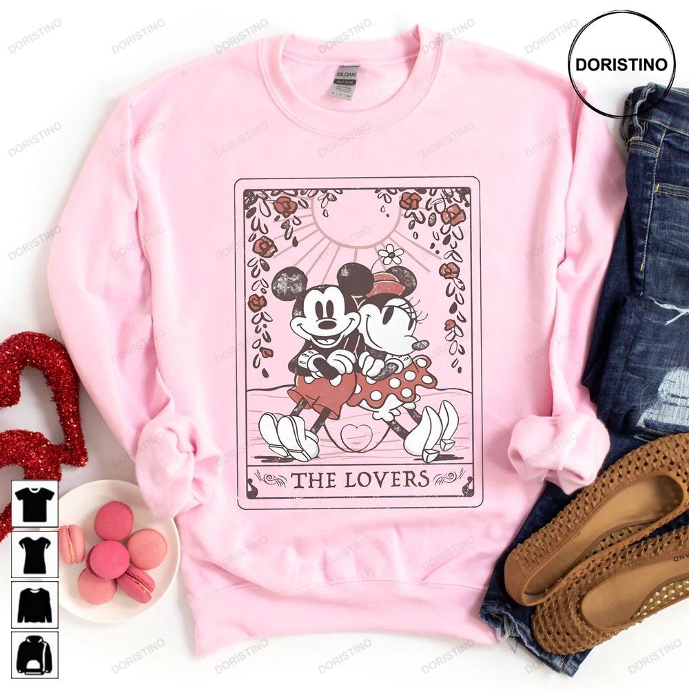 Mickey And Minnie Tarot Card Valentine The Lover Awesome Shirts