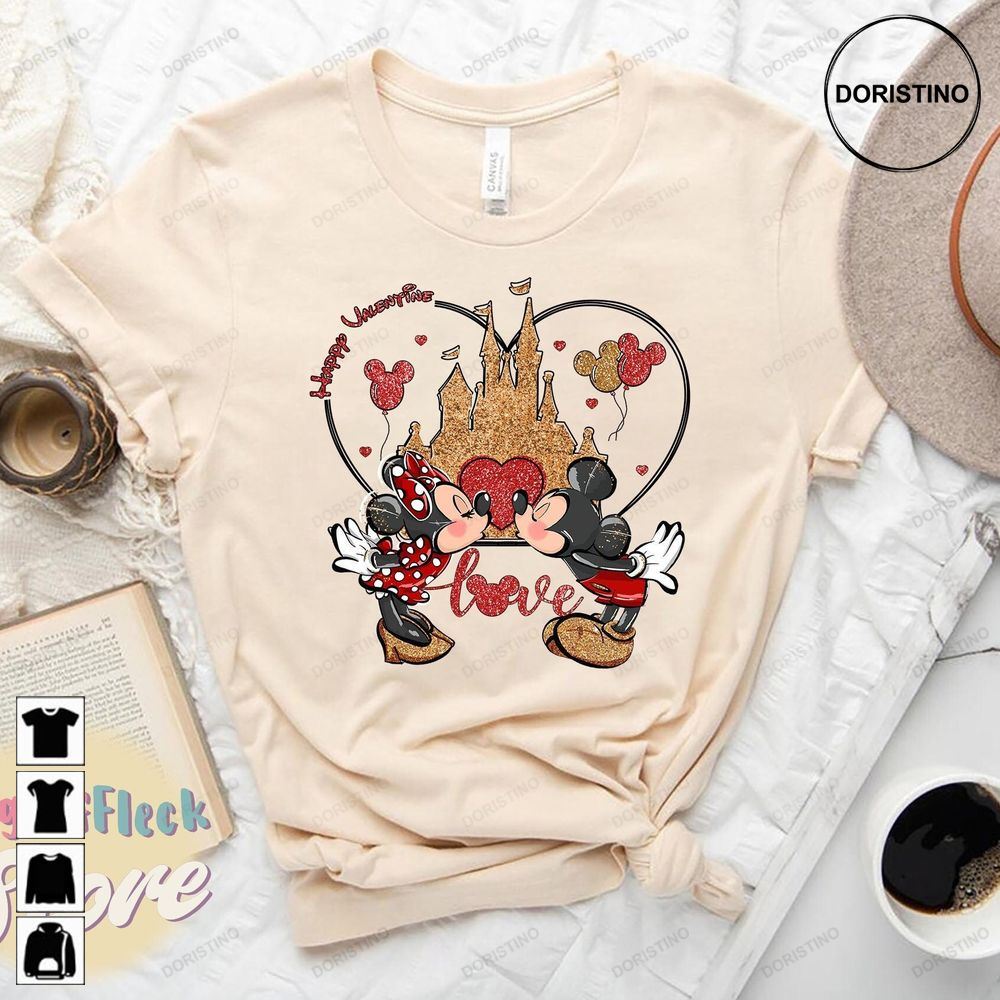 Mickey Minnie Valentine Mickey Couple Happy Awesome Shirts