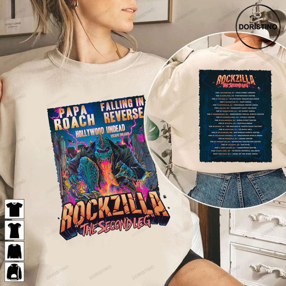 Rockzilla The Second Leg Tour 2023 Rockzilla 2023 Tour Art Limited Edition T-shirts