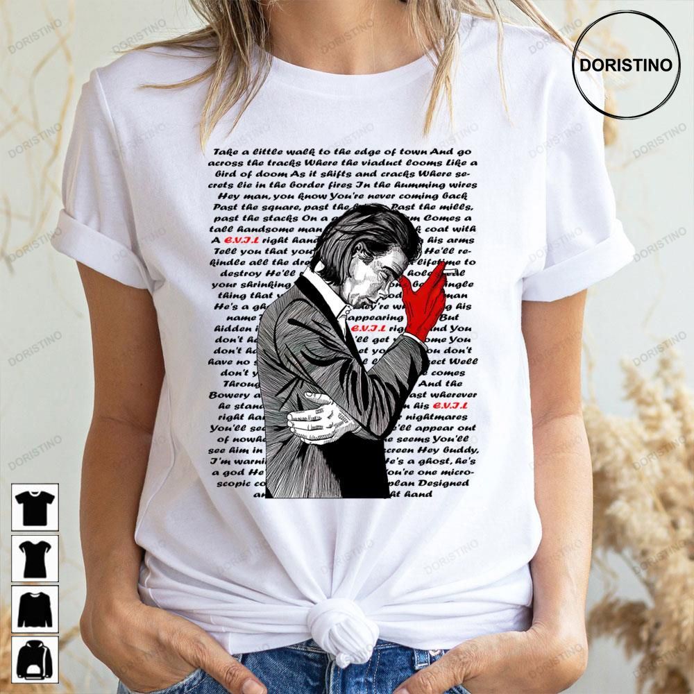 Vintage Art Nick Cave And The Bad Seeds Text Doristino Limited Edition T-shirts