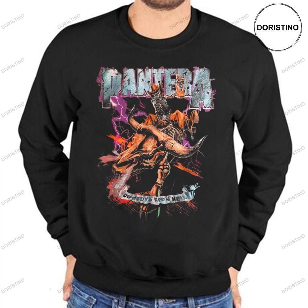 Pantera Cowboys From Hell Riding Skeleton Shirts