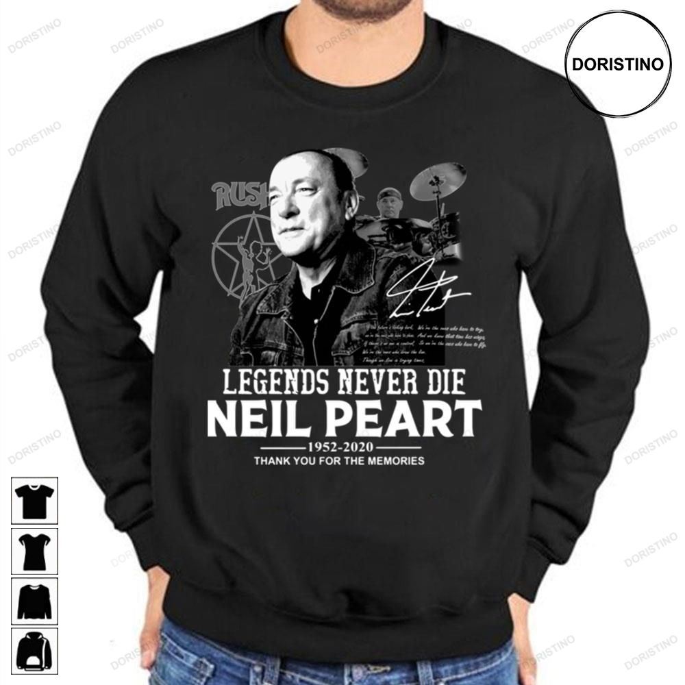 Neil Peart Legends Never Die Awesome Shirts