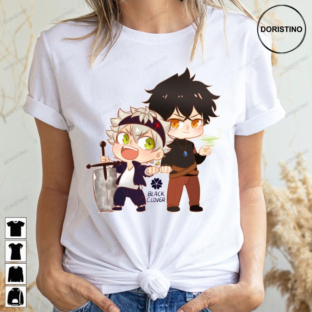 Chibi Asta And Yuno Black Clover Limited Edition T-shirts