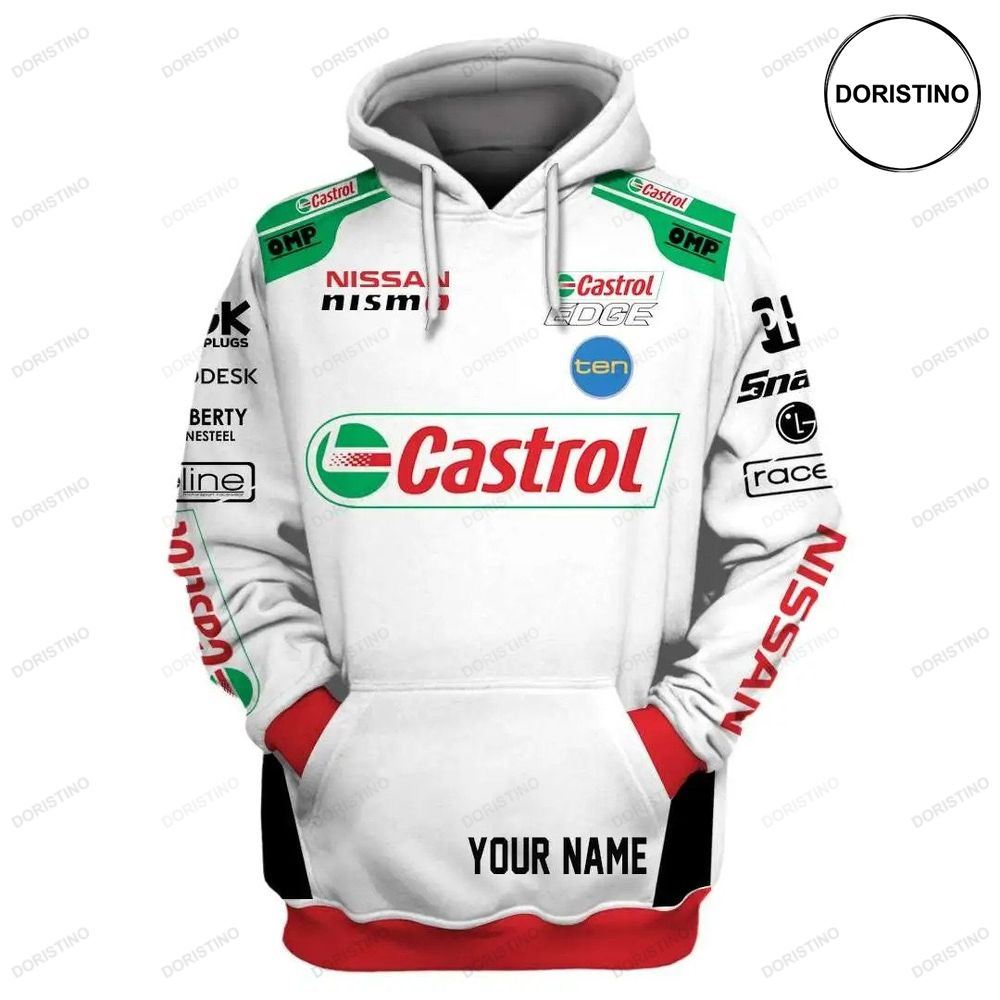Personalized Nissan Gift Custom Name Racing Castrol All Over Print Hoodie