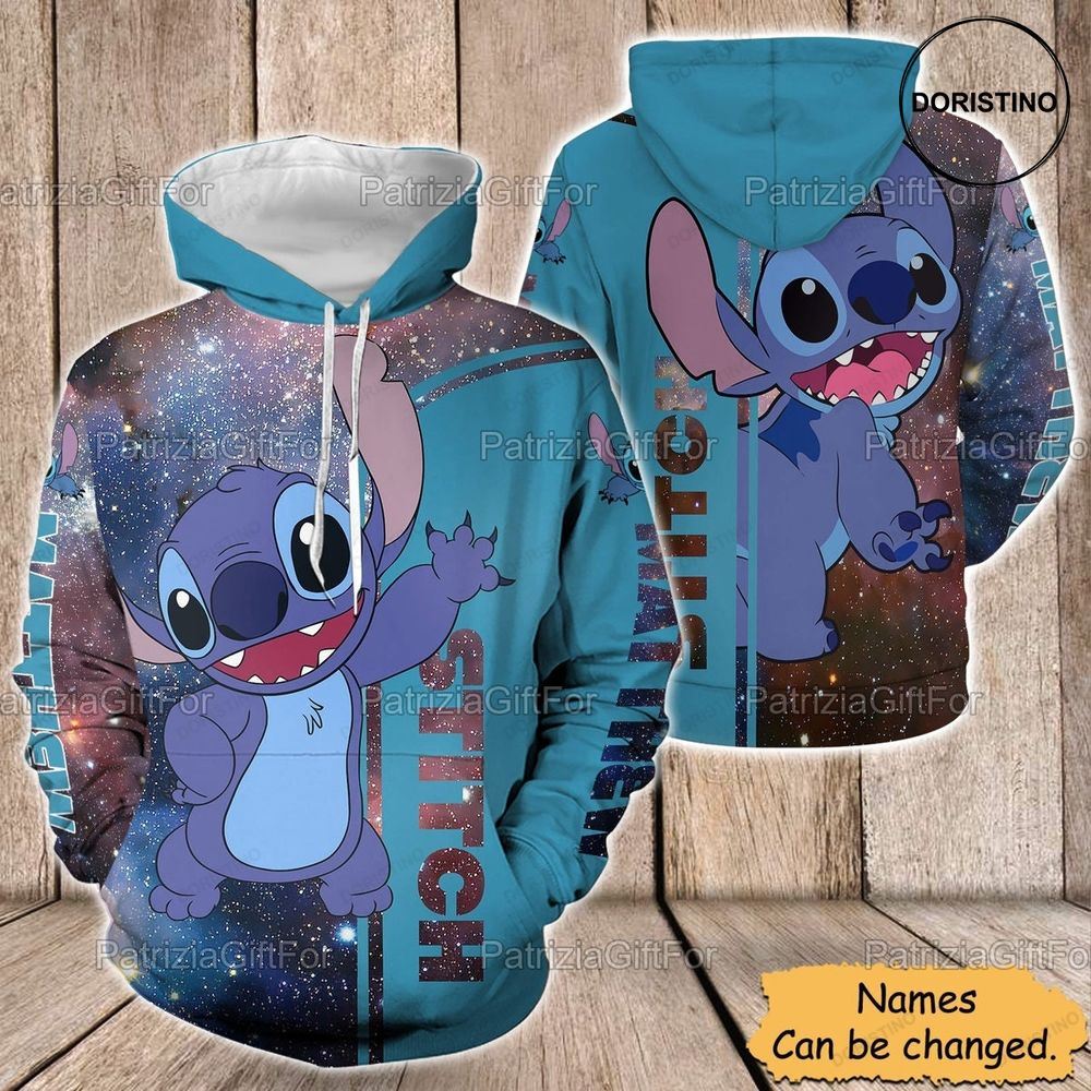 Personalized Stitch Blue Galaxy Funny Stitch Awesome 3D Hoodie