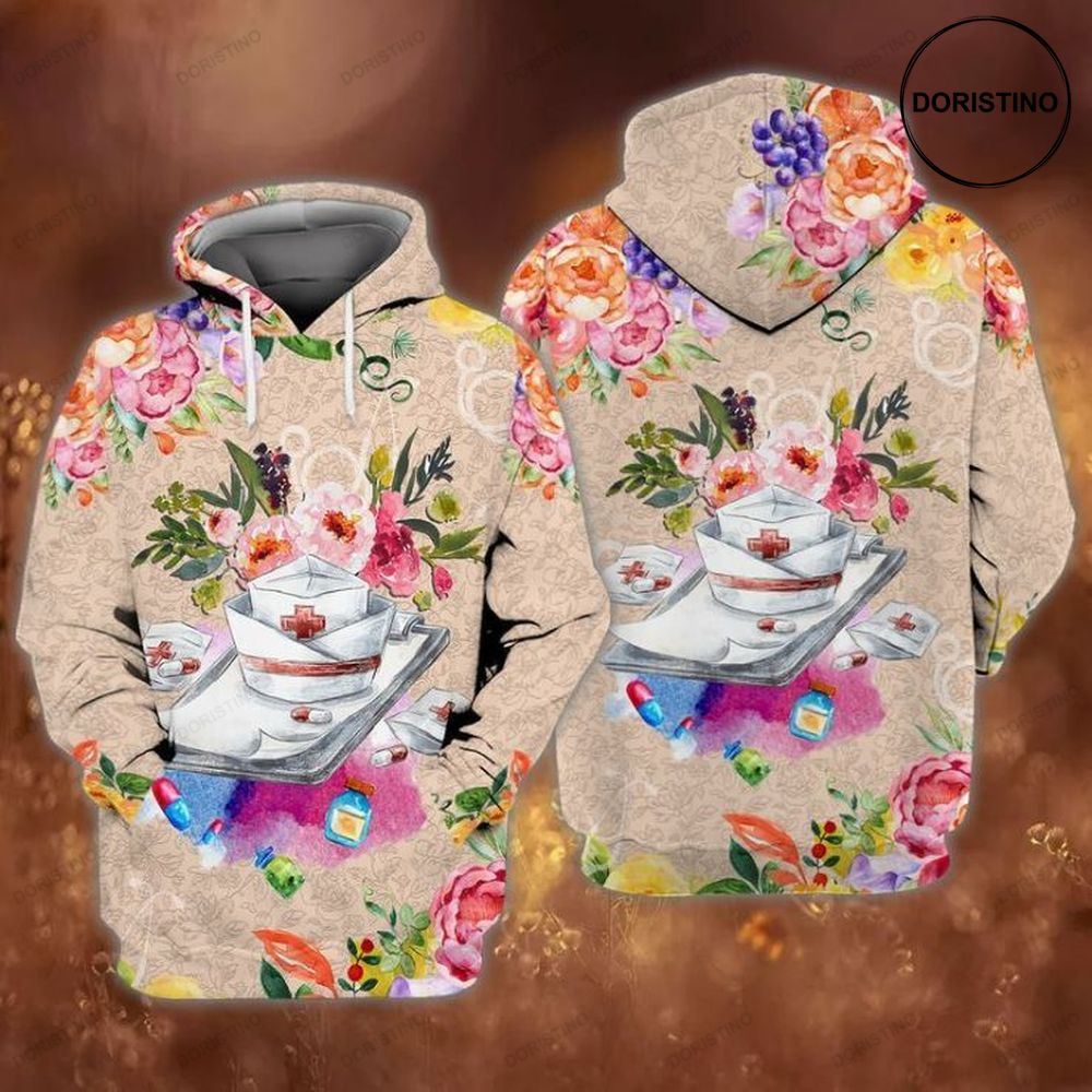 Pharmacy And Flowers All Over Print Hoodie