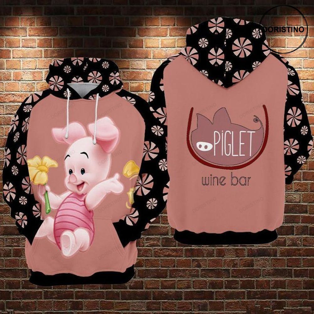 Piglet Wine Bar Awesome 3D Hoodie
