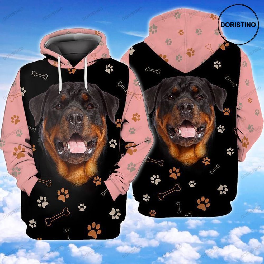 Pink Rottweiler Dog Awesome 3D Hoodie