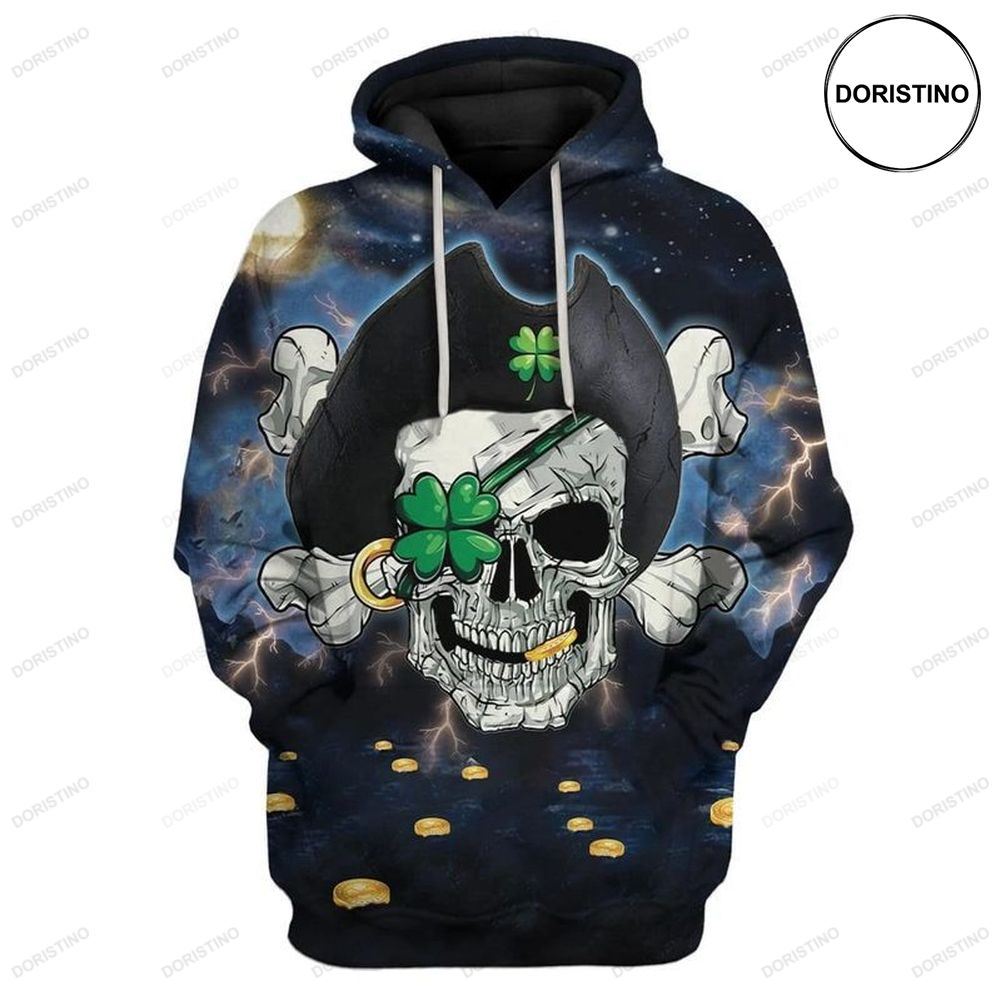 Pirate St Patricks Day All Over Print Hoodie