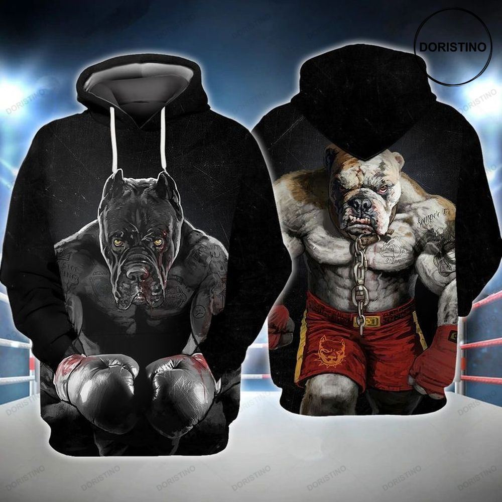 Pitbull Boxing Awesome 3D Hoodie