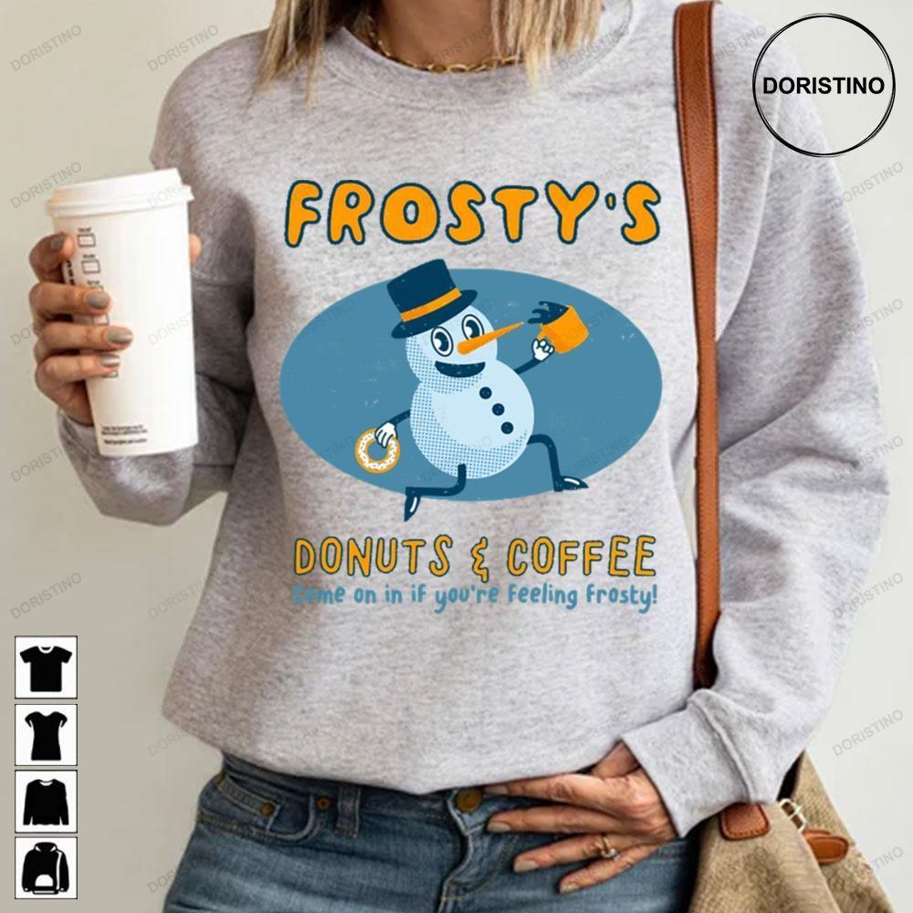 Donuts And Coffee Frosty The Snowman Christmas 2 Doristino Awesome Shirts