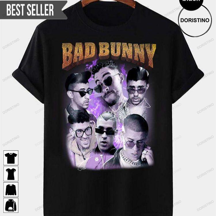 Bad Bunny Sunflower Vintage Retro Rap Music Hip Hop Doristino Limited Edition T-shirts