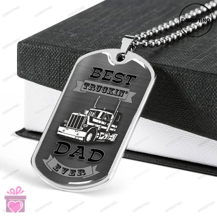Dad Dog Tag Custom Picture Fathers Day Gift Dog Tag Military Chain Necklace Giving Dad Best Trucker Doristino Limited Edition Necklace