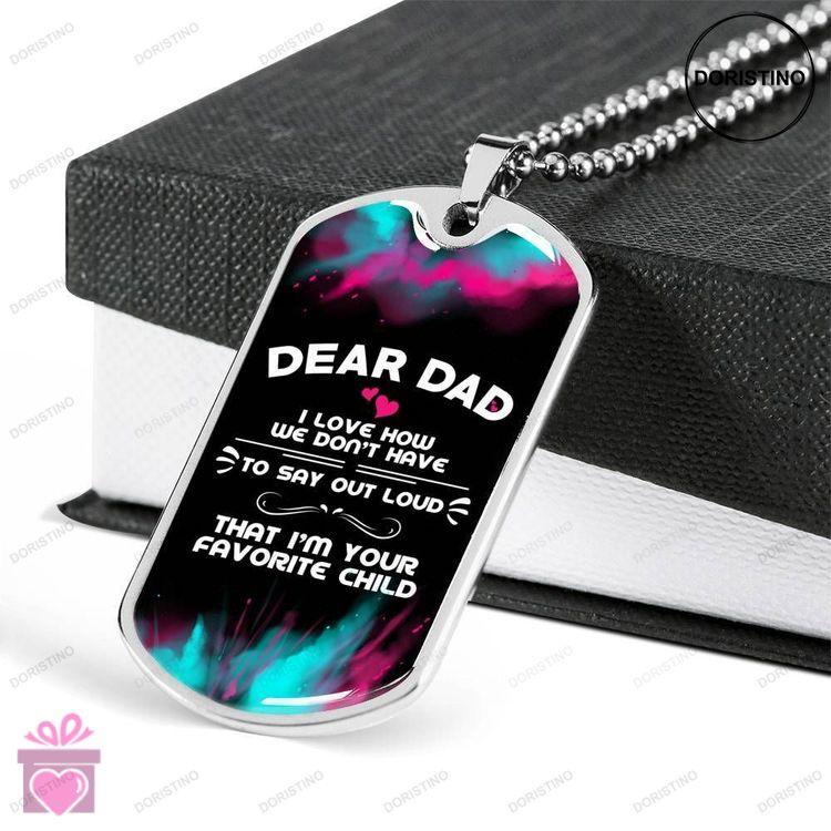 Dad Dog Tag Custom Picture Fathers Day Gift Dog Tag Military Chain Necklace Giving Dad I Love You Do Doristino Awesome Necklace
