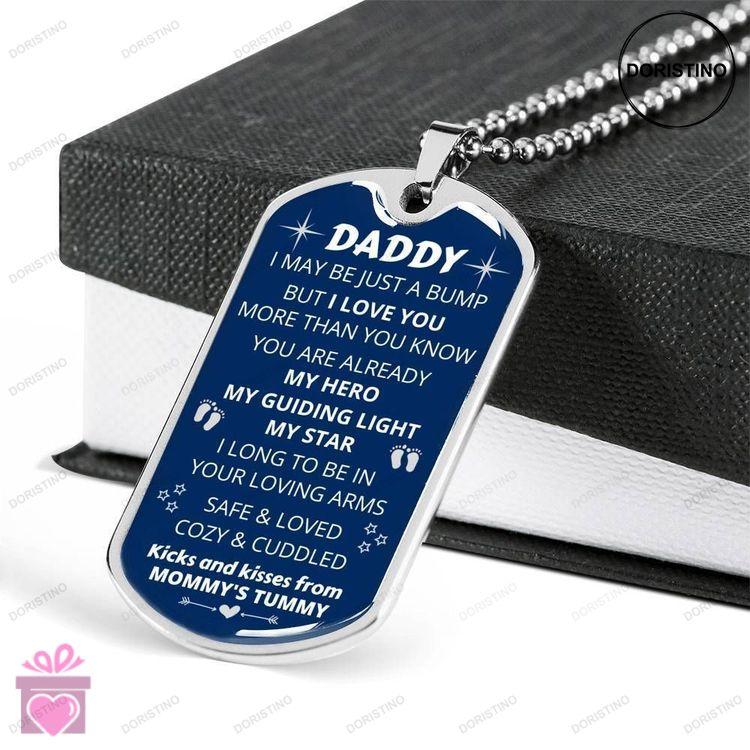 Dad Dog Tag Custom Picture Fathers Day Gift Dog Tag Military Chain Necklace Giving Daddy My Hero My Doristino Limited Edition Necklace