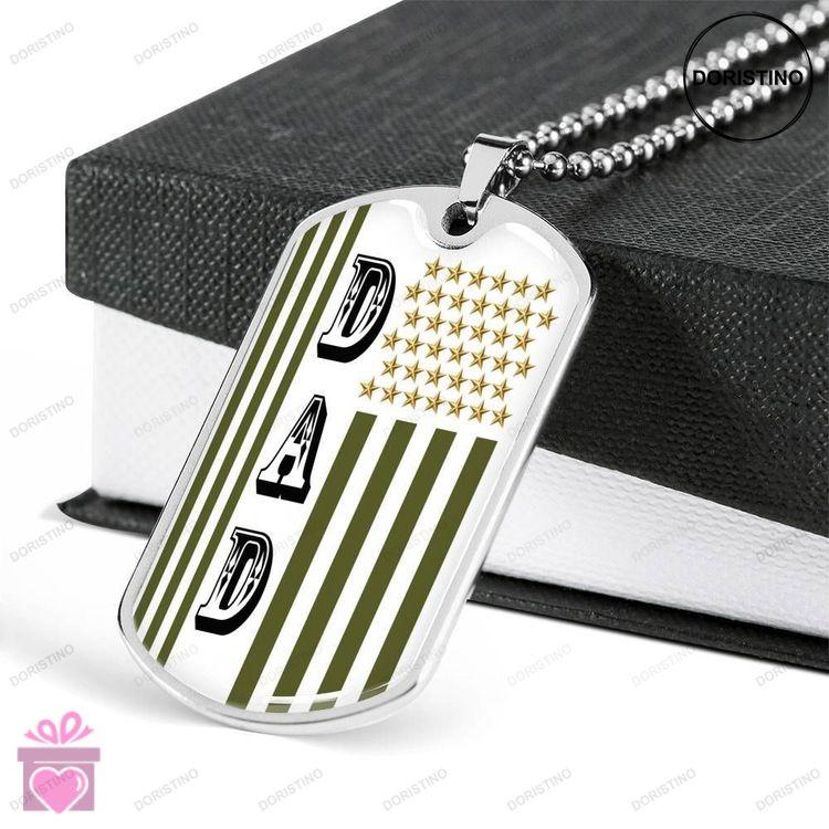 Dad Dog Tag Custom Picture Fathers Day Gift Dog Tag Military Chain Necklace Necklace Gift For Dad Do Doristino Awesome Necklace